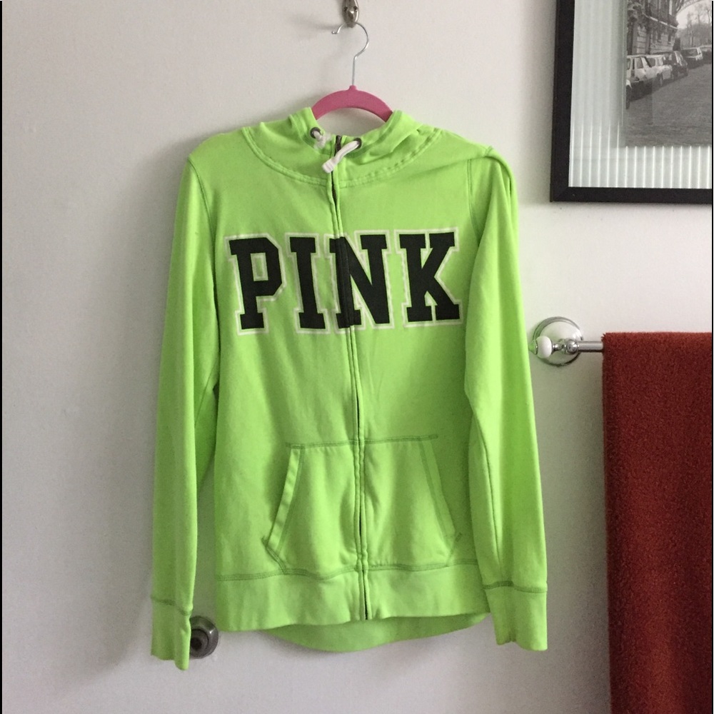 PINK NEON ZIP-UP HOODIE